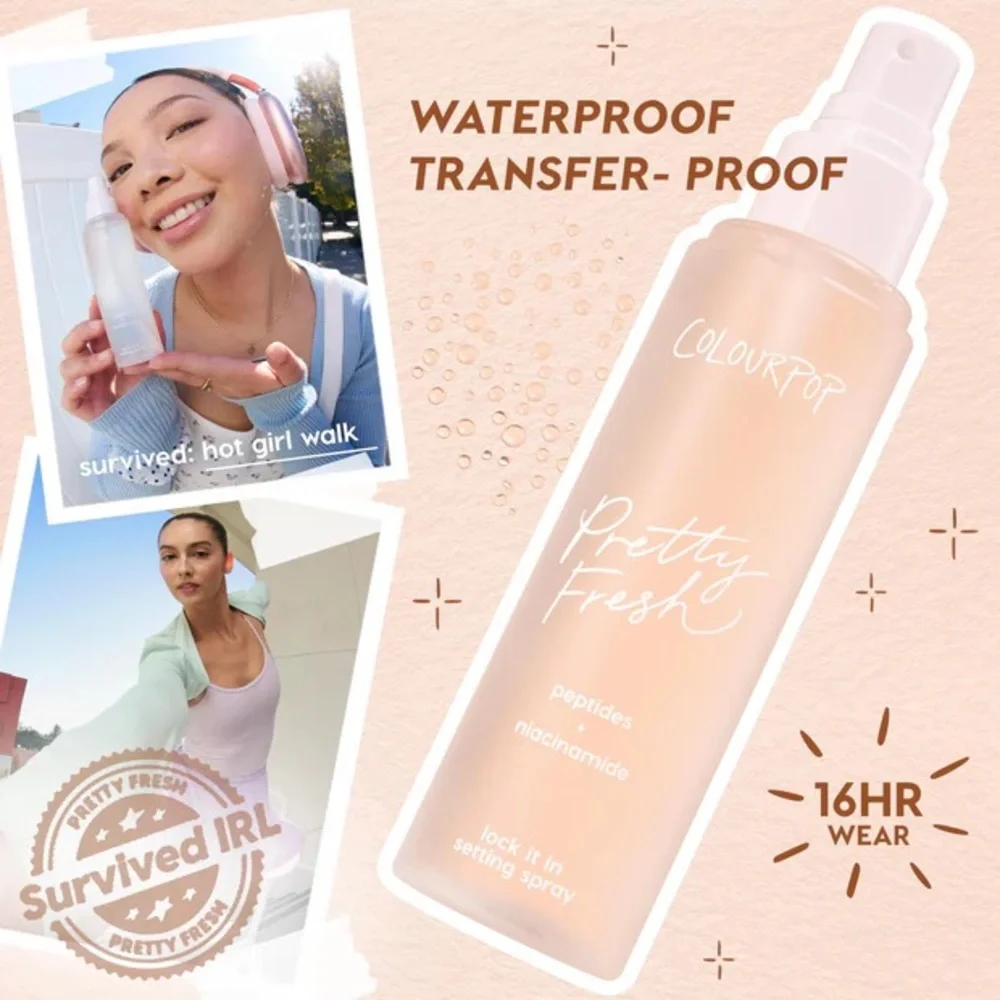 ColourPop Pretty Fresh Lock It In‎ Makeup Setting Spray 3.4 fl oz NIB 16HR Wear